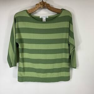 Jones New York Green Stripe Sweater Medium